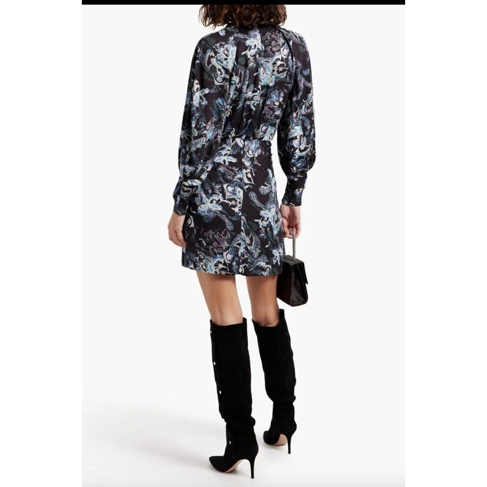 IRO Paris Camolla Faux Wrap Dress Black Womens Size 32 US 0 - Picture 4 of 10